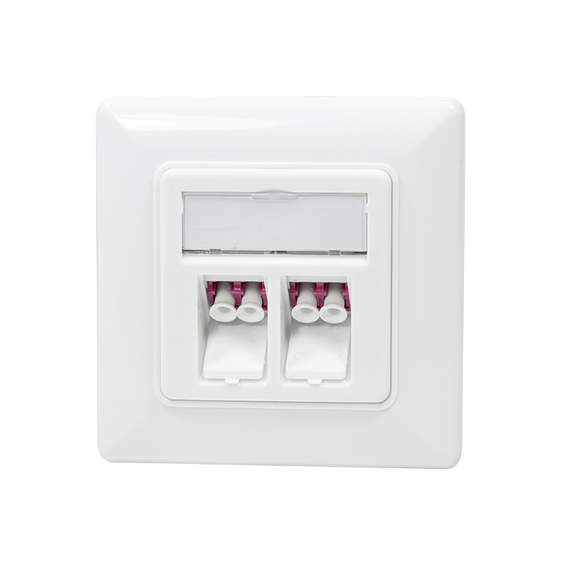 LWL Anschlussdose mit 2 LC-Duplex Adaptern, Unterputz, weiß
