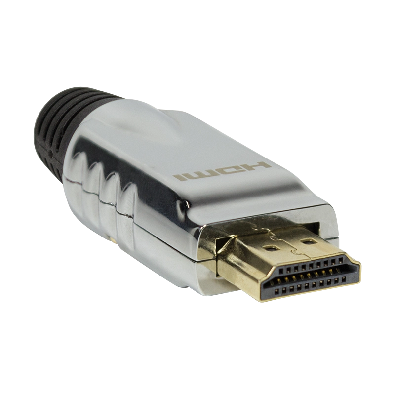 HDMI-Stecker zur Selbstmontage, A/M, Metall, silber