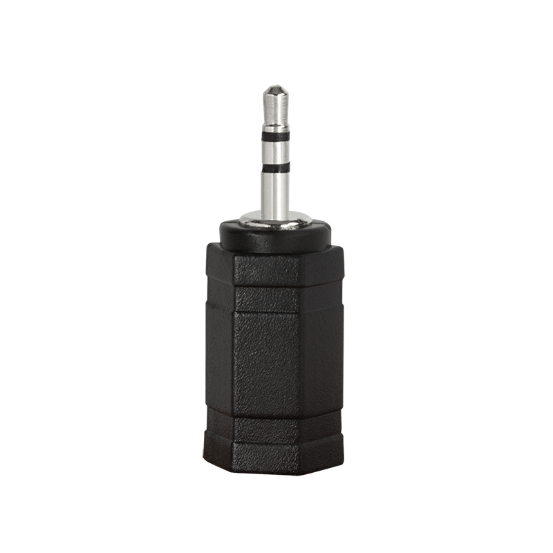Audio-Adapter, 2,5 mm 3-Pin/M zu 3,5 mm 3-Pin/F, schwarz Audio-Adapter, 2,5 mm 3-Pin/M zu 3,5 mm 3-Pin/F, schwarz