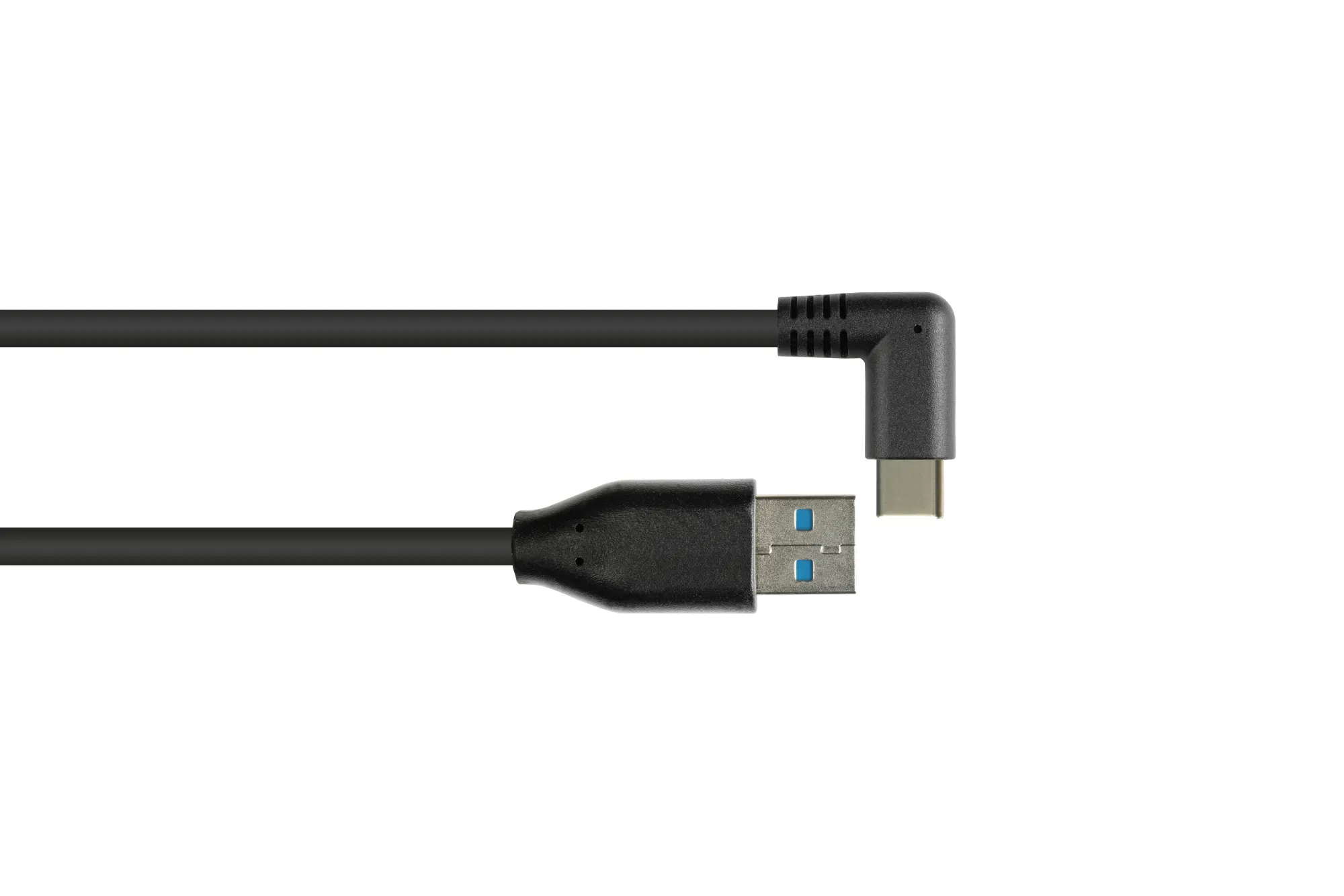 Anschlusskabel USB 3.0, USB-C™ Stecker 90° gewinkelt an USB 3.0 A Stecker, CU, schwarz, 0,5m, Good C