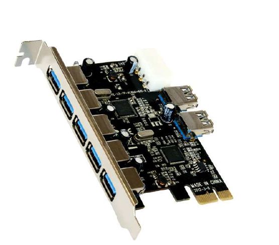 Schnittstellenkarte, USB 3.0 PCI-Express mit 5+2 Ports (VIA)