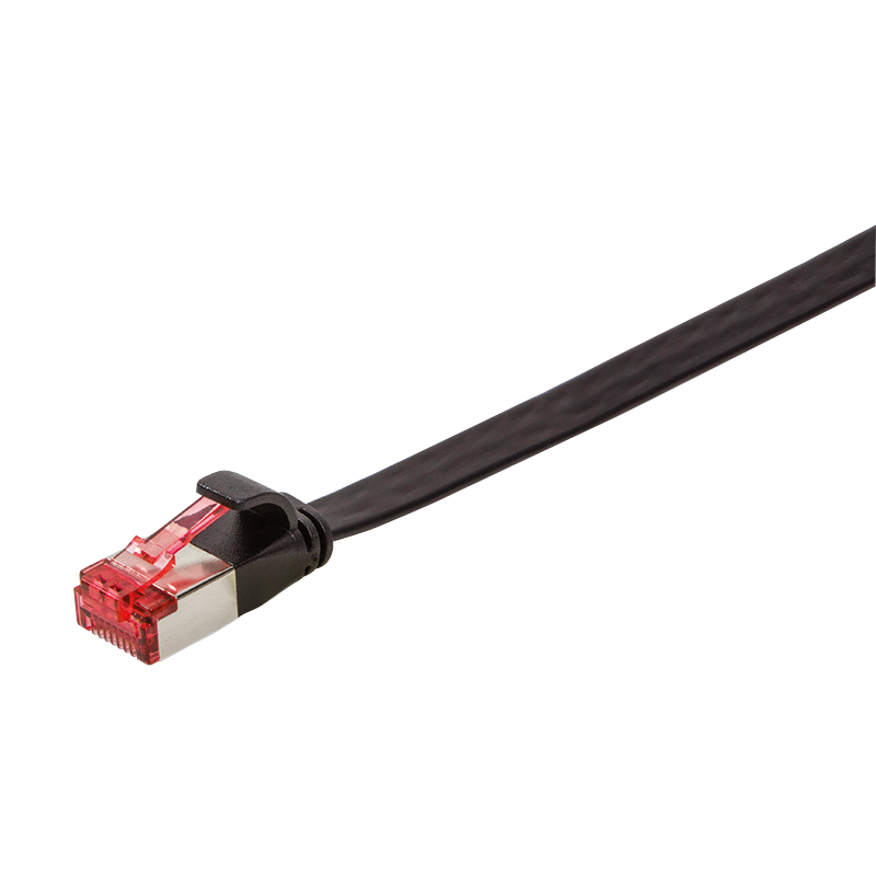 Patchkabel SlimLine, flach, Cat.6A, U/FTP, schwarz, 7,5 m