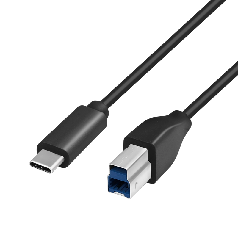 USB 3.2 Gen1 Type-C Kabel, C/M zu USB-B/M, schwarz, 1 m
