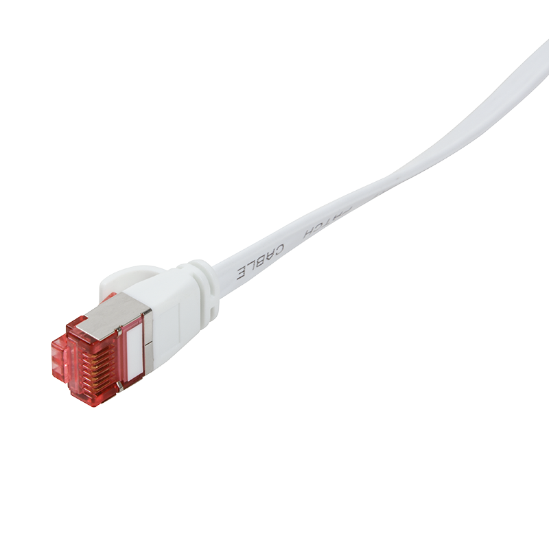 Patchkabel SlimLine, flach, Cat.6A, U/FTP, weiß, 0,5 m