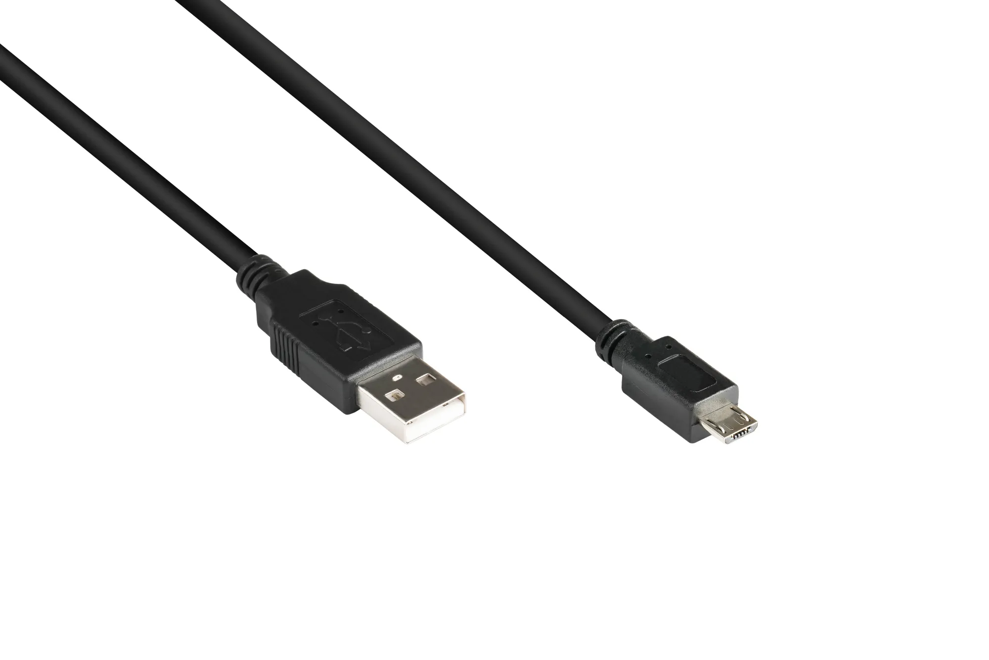 Anschlusskabel USB 2.0 Stecker A an Stecker Micro B, schwarz, 0,3m, Good Connections®