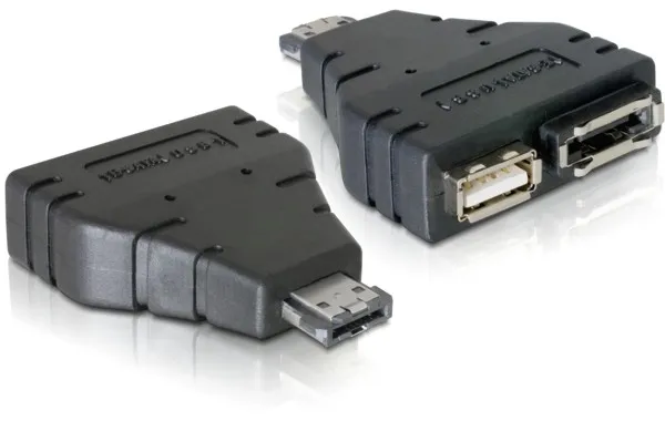 Adapter Power-over-eSATA zu 1x eSATA + 1x USB, Delock® [65119]