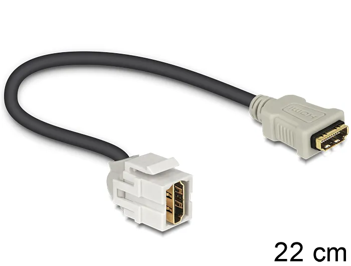 Keystone Modul HDMI Buchse an HDMI Buchse 250° mit Kabel, Delock® [86328]