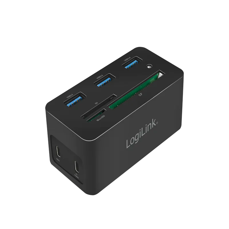 USB 3.2 Gen1-Dockingstation, USB-C, 10-Port, PD, Mini, schwarz