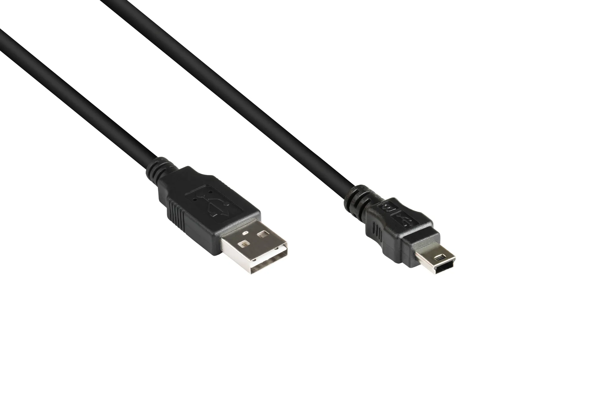 Anschlusskabel USB 2.0 EASY Stecker A an Mini B Stecker, schwarz, 1m, Good Connections®