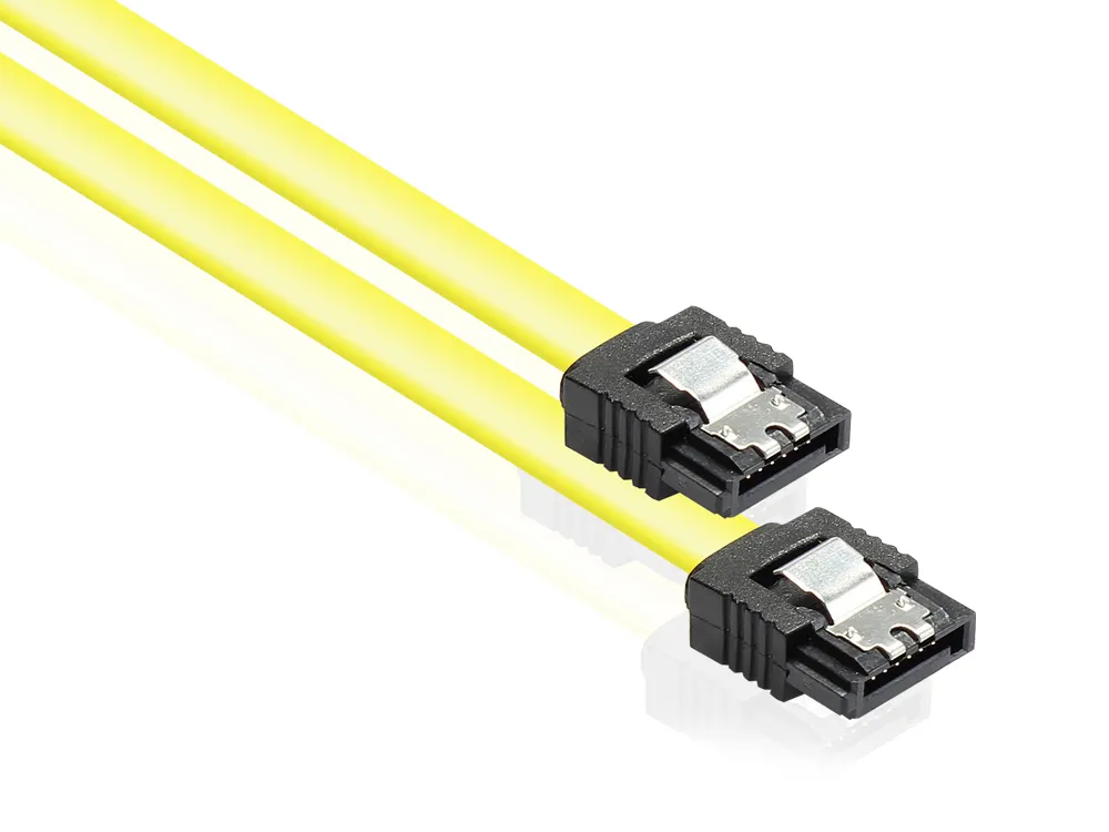 Anschlusskabel SATA 6 Gb/s mit Metallclip, gelb, 0,7m, Good Connections®