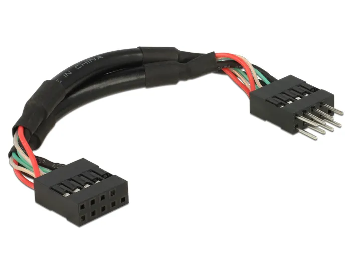 USB 2.0 10 Pin Verlängerungskabel Pfostenstecker an Pfostenbuchse 10 cm, Delock® [83872]