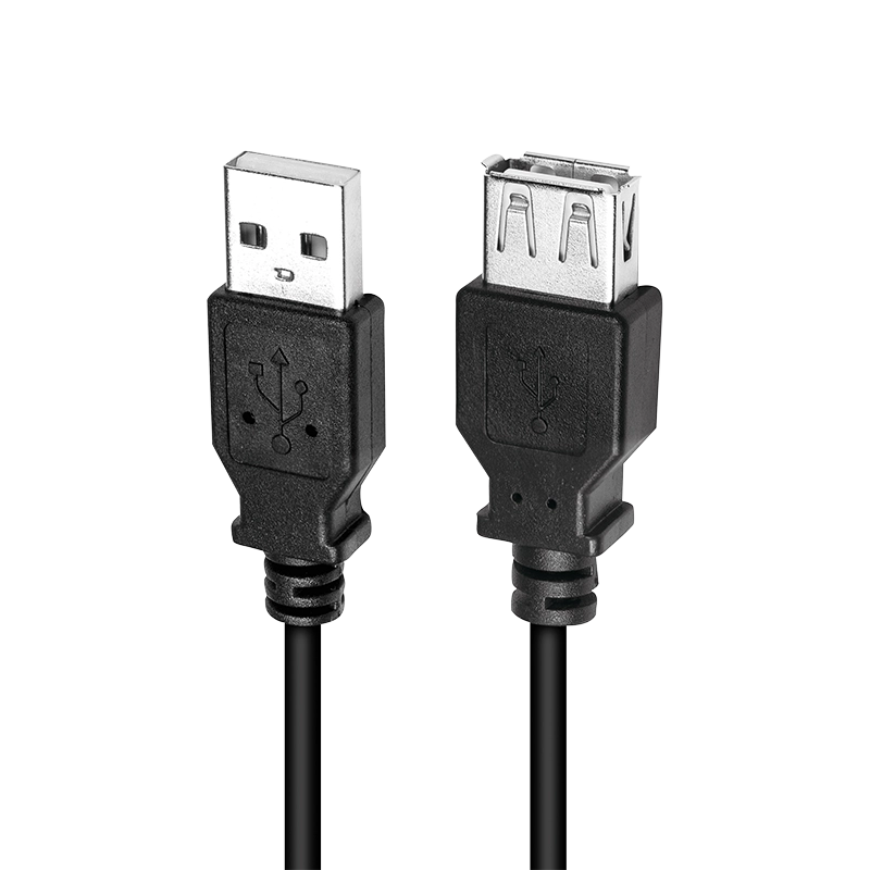 USB 2.0-Kabel, USB-A/M zu USB-A/F, schwarz, 5 m