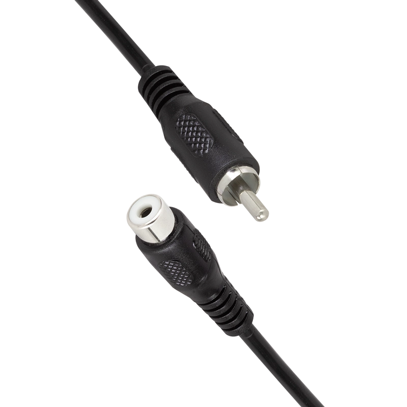 Audio-Kabel, Cinch/M zu Cinch/F, schwarz, 10 m