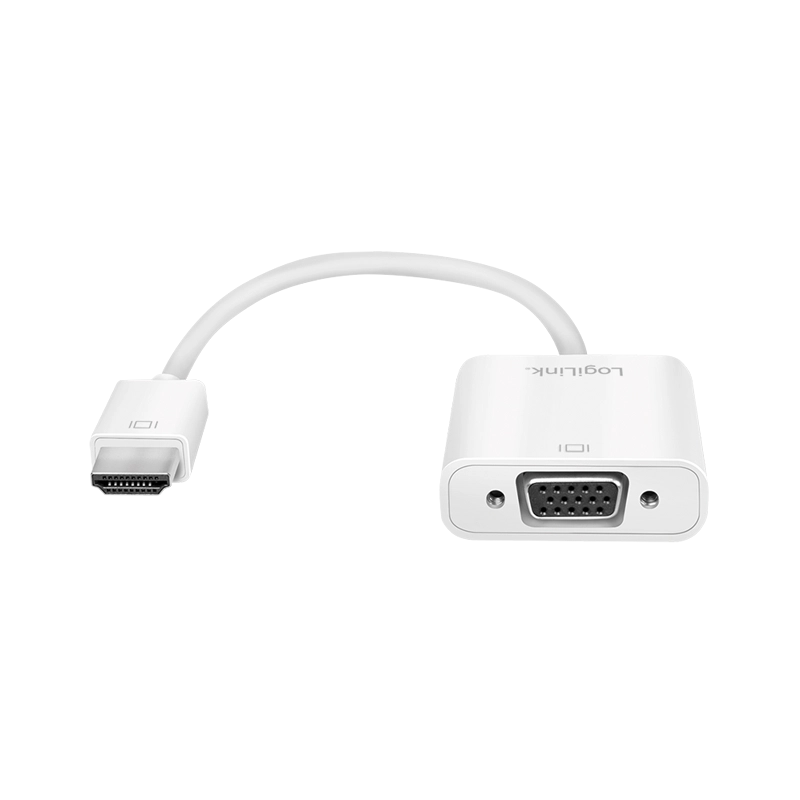 HDMI-Kabeladapter, A/M zu VGA/F + 3,5 mm + USB, 1080p, weiß, 0,15 m