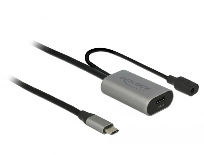 Aktives USB 3.1 Gen. 1 Verlängerungskabel, USB Type-C™ an USB Type-C™, schwarz, 5m, Delock® [85392]