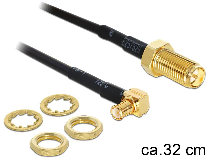 Adapter, MCX Stecker an RP-SMA Buchse, 320 mm, Delock® [88472]