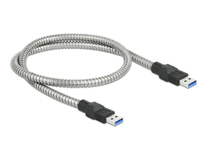 USB 3.2 Gen 1 Kabel Typ-A Stecker zu Typ-A Stecker mit Metallmantel 0,5 m, Delock® [86774]