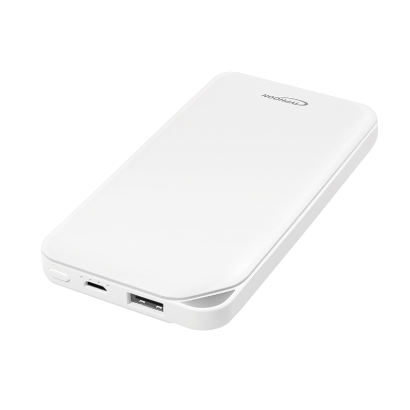 Powerbank 8000 mAh, 1x USB-A, slim, weiß