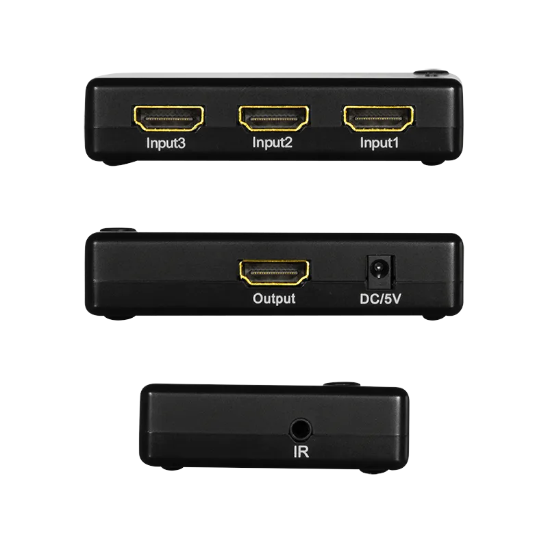 HDMI-Switch, 3x1-Port, 1080p/60 Hz, HDCP, CEC, RC