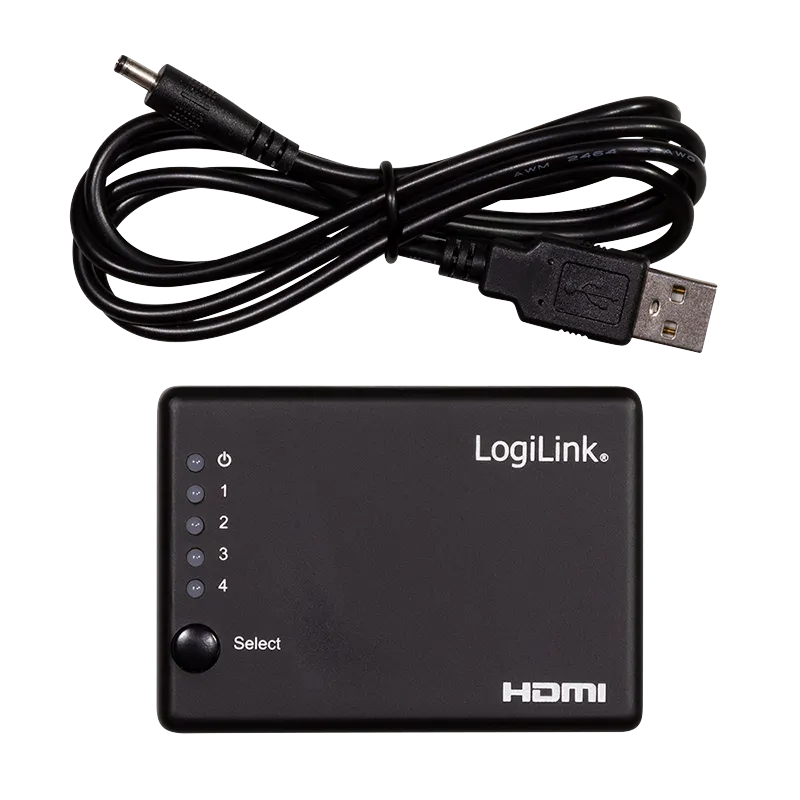 HDMI-Splitter, 1x4-Port, 4K/30 Hz, HDCP, CEC, schlank
