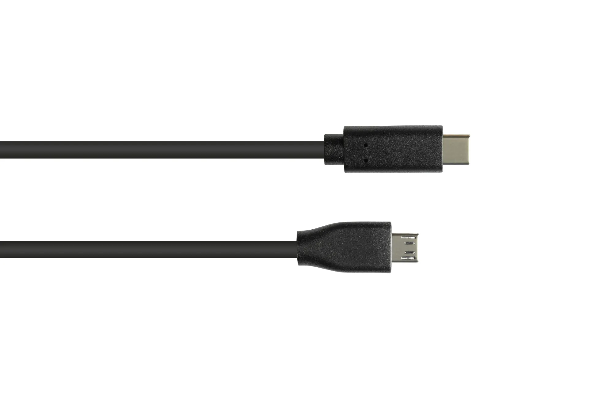 Anschlusskabel USB 2.0, USB 2.0 Micro B Stecker an USB-C™ Stecker , CU, schwarz, 2m, Good Connection