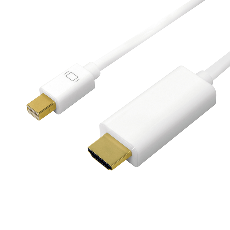 DisplayPort-Kabel, mDP/M zu HDMI-A/M, 4K/30 Hz, weiß, 5 m