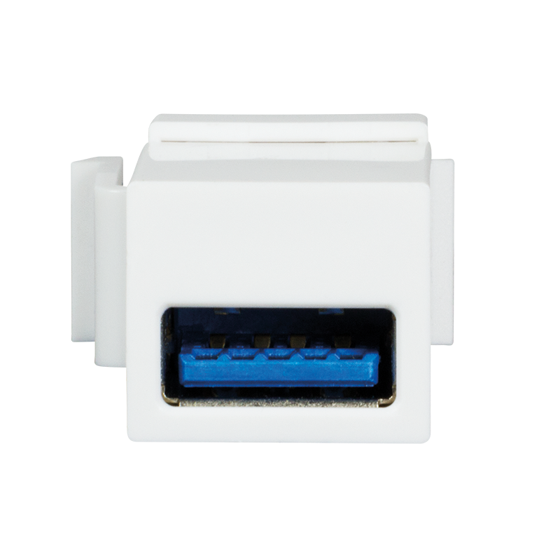 USB 3.0 Keystone-Verbinder, A/F to USB-A/F, weiß