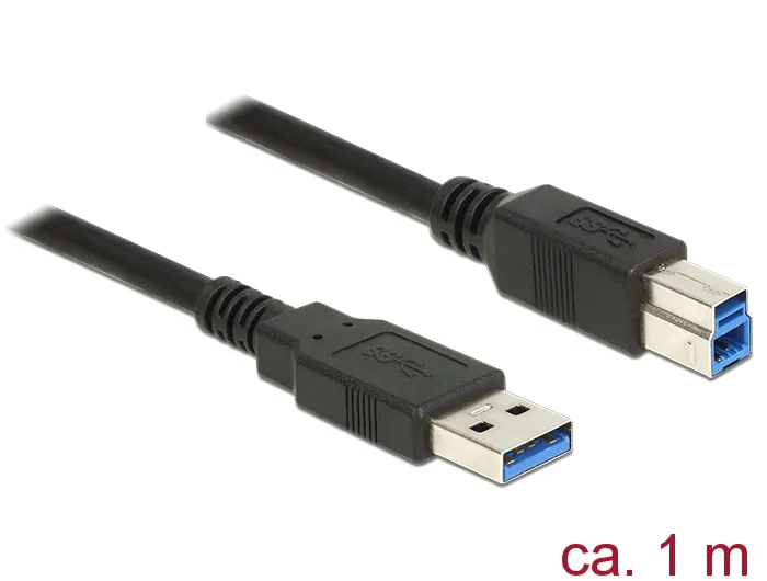 Kabel USB 3.0 Typ-A Stecker an USB 3.0 Typ-B Stecker, schwarz, 1,0m, Delock® [85066]