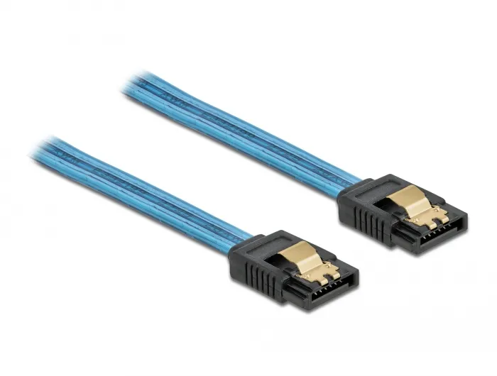 SATA 6 Gb/s Kabel UV Leuchteffekt blau 30 cm, Delock® [82127]