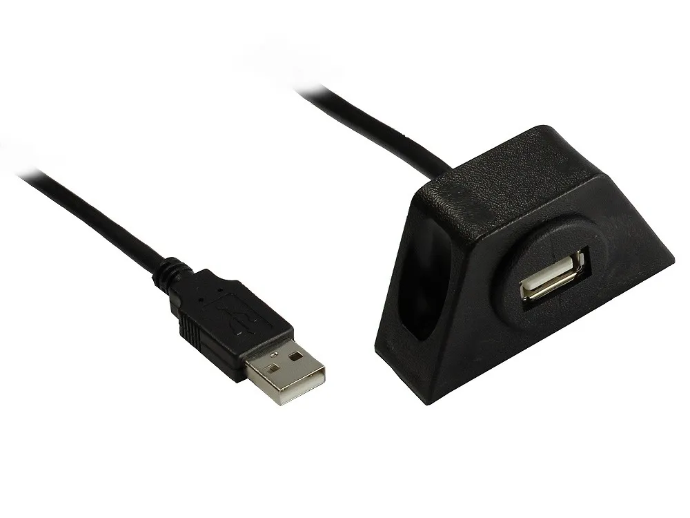 Hi-Speed Verlängerung USB 2.0 Stecker A an Buchse A, montierbar, schwarz, 1,2m, Good Connections®