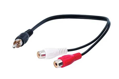 Audio Adapter Mono Cinch Stecker / 2 x Buchse, 0,2m, Good Connections®