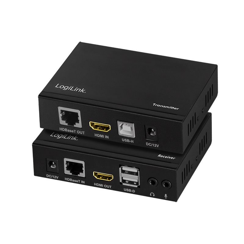 HDMI-HDBaseT-Extender-Set, KVM, 100 m, 6xUSB, 4K/60 Hz, HDCP, HDR, CEC