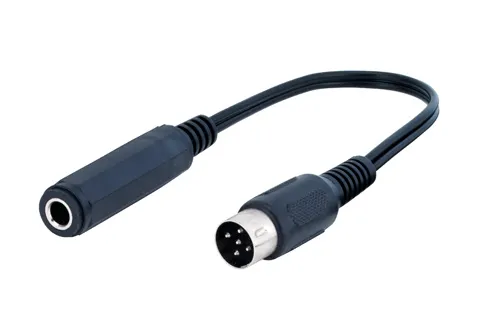 Audio Adapter 5-Pol Würfel Stecker / 6,3mm Buchse Stereo, 0,2m, Good Connections®
