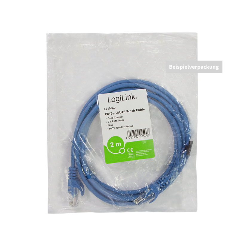 Patchkabel EconLine, Cat.5e, U/UTP, blau, 1 m