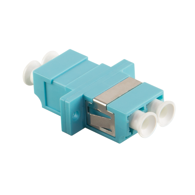 Glasfaser LC/LC Duplex Kupplung mit Flansch, aqua