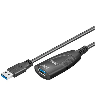 Verlängerungskabel USB 3.0 Stecker A an Buchse A, AKTIV, 5m