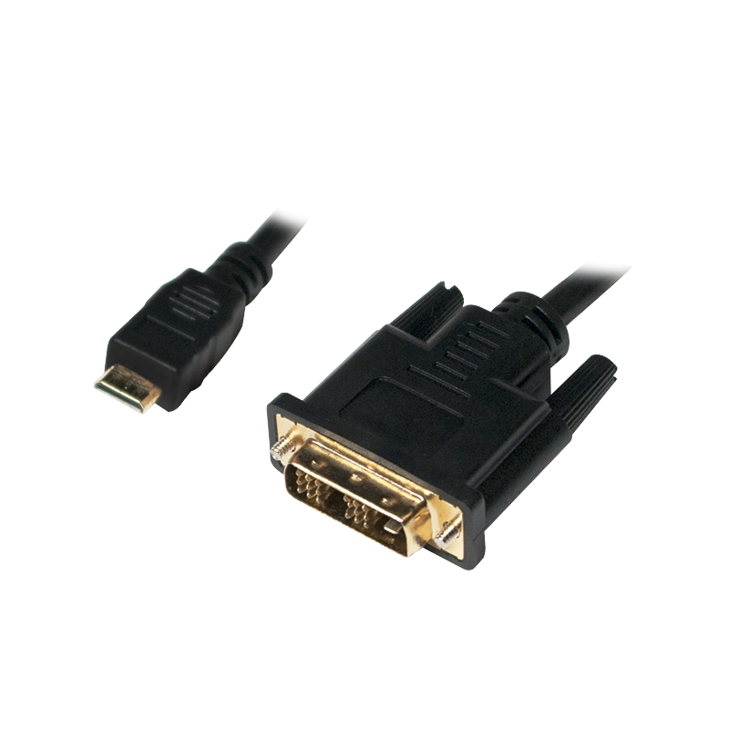 HDMI-Kabel, Mini-C/M zu DVI-D/M, 1080p, schwarz, 2 m