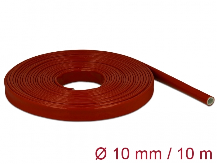 Feuerfester Schutzschlauch silikonbeschichtet 10 m x 10 mm r