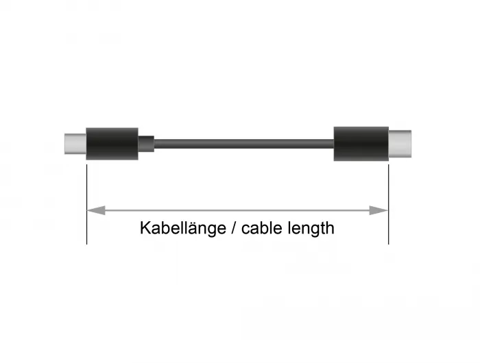 USB 2.0 Kabel Type C™ zu Type C™, 3A, schwarz, 4m, Delock® [83868]