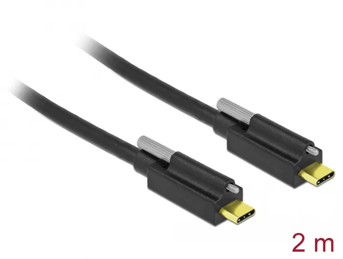 Kabel SuperSpeed USB 10 Gbps (USB 3.2 Gen 2) USB Type-C™ Stecker > USB Type-C™ Stecker mit Schraube