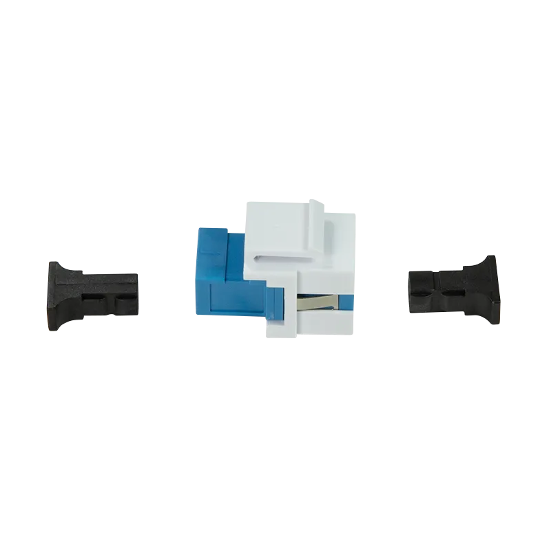 LWL SC-Simplex Kupplung für den Einbau in Keystone Panels, blau/weiß