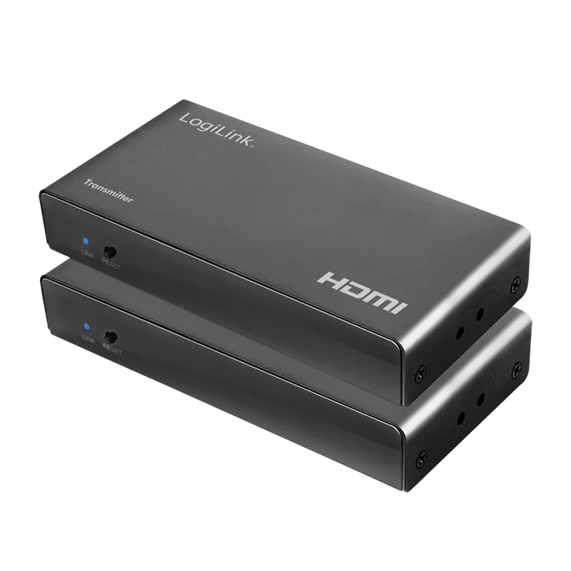 HDMI-Extender-Set über LAN, KVM, 2x USB-A, 1080p, HDCP, IR, Loop Out