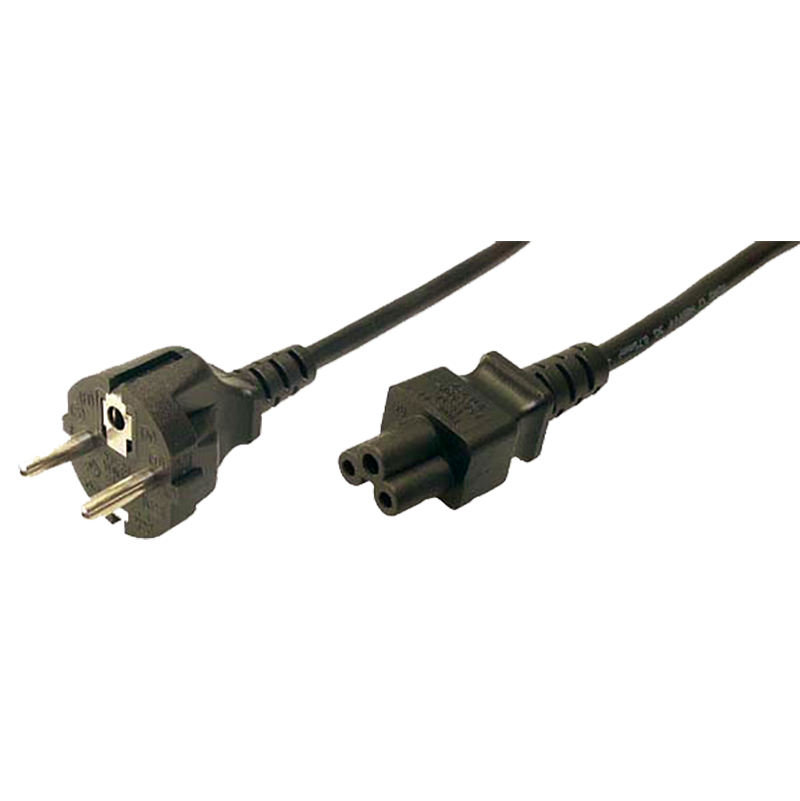 Netzkabel, CEE7/7 zu IEC C5, schwarz, 1,8 m