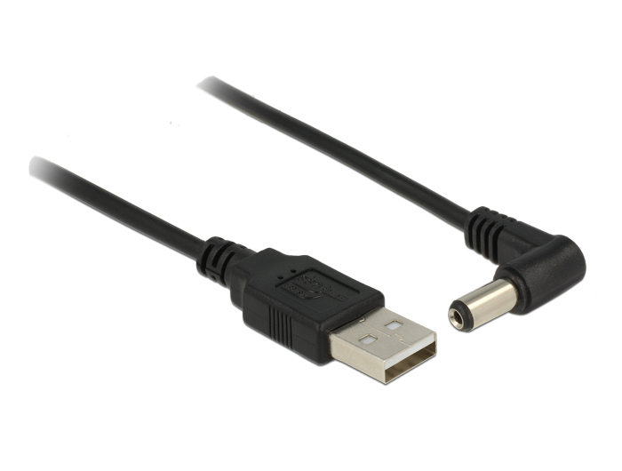 Kabel USB Power an DC 5,5 x 2,1 mm Stecker 90° 1,5m, Delock® [83578]