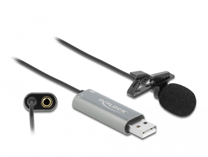 USB Krawatten Lavalier Mikrofon Omnidirektional 24 Bit / 192