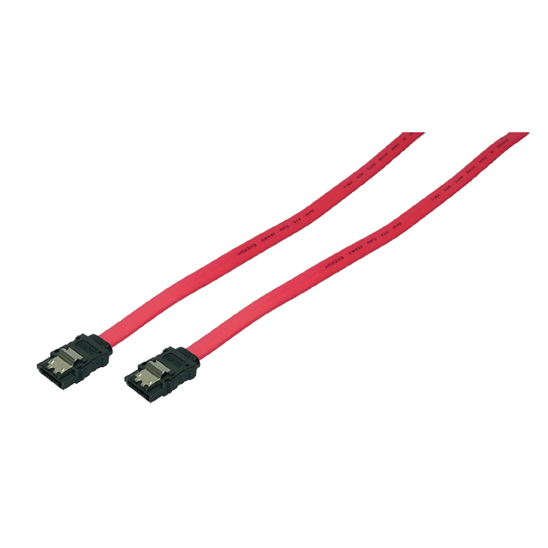 SATA-Kabel, SATA/M zu SATA/M, 6 Gbit/s, Sicherungslasche, rot, 0,9m