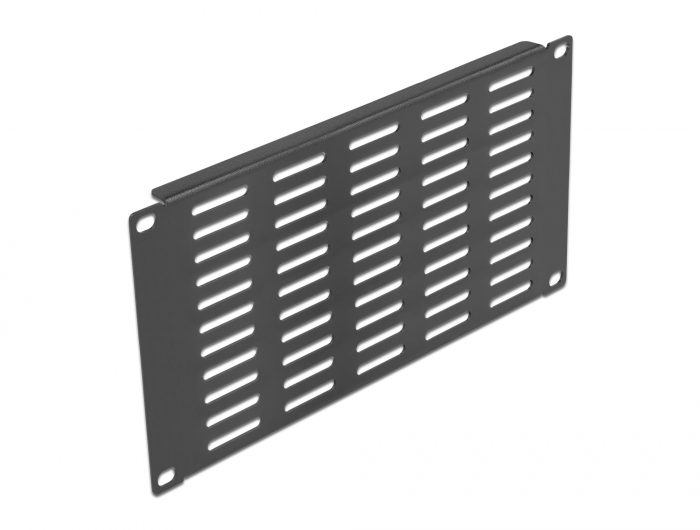 10" Netzwerkschrank Panel mit Lüftungsschlitzen horizontal 3 HE schwarz, Delock® [66841]