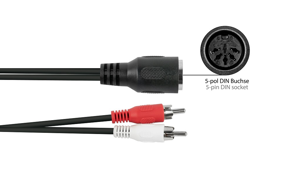 Audio Adapter 2x Cinch Stecker an 5-pol DIN Buchse, 0,2m, Good Connections®