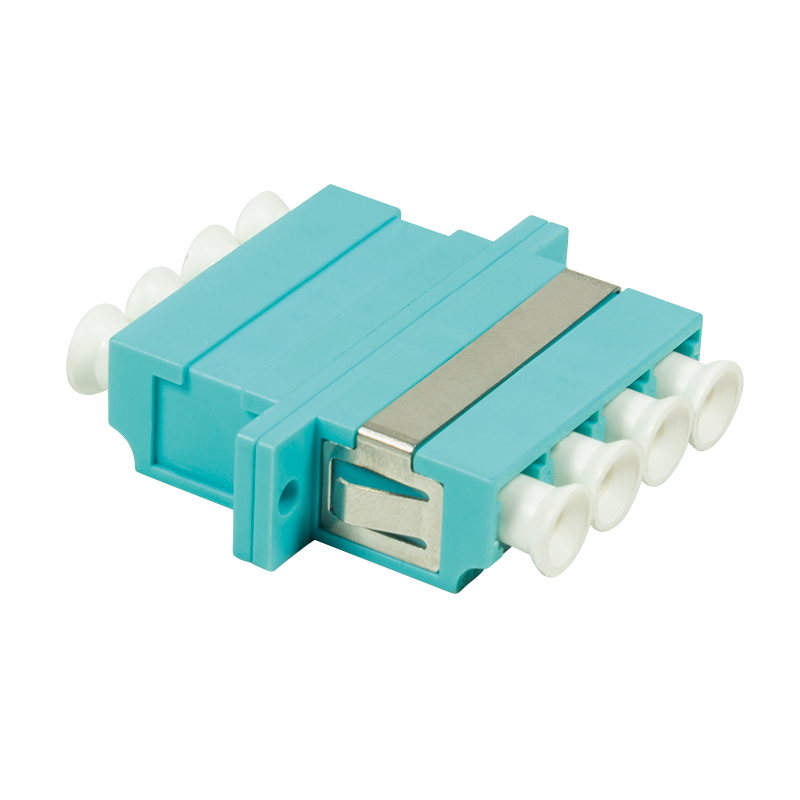 Glasfaser LC/LC Quad Kupplung mit Flansch, aqua