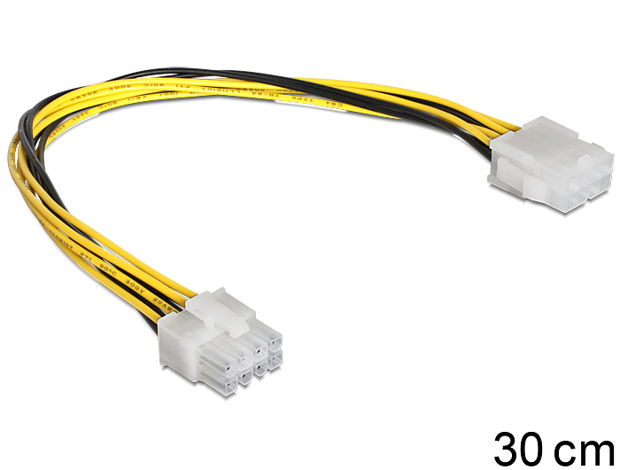 Stromkabel 8 Pin EPS Verlängerung Stecker an Buchse, Delock® [83342]